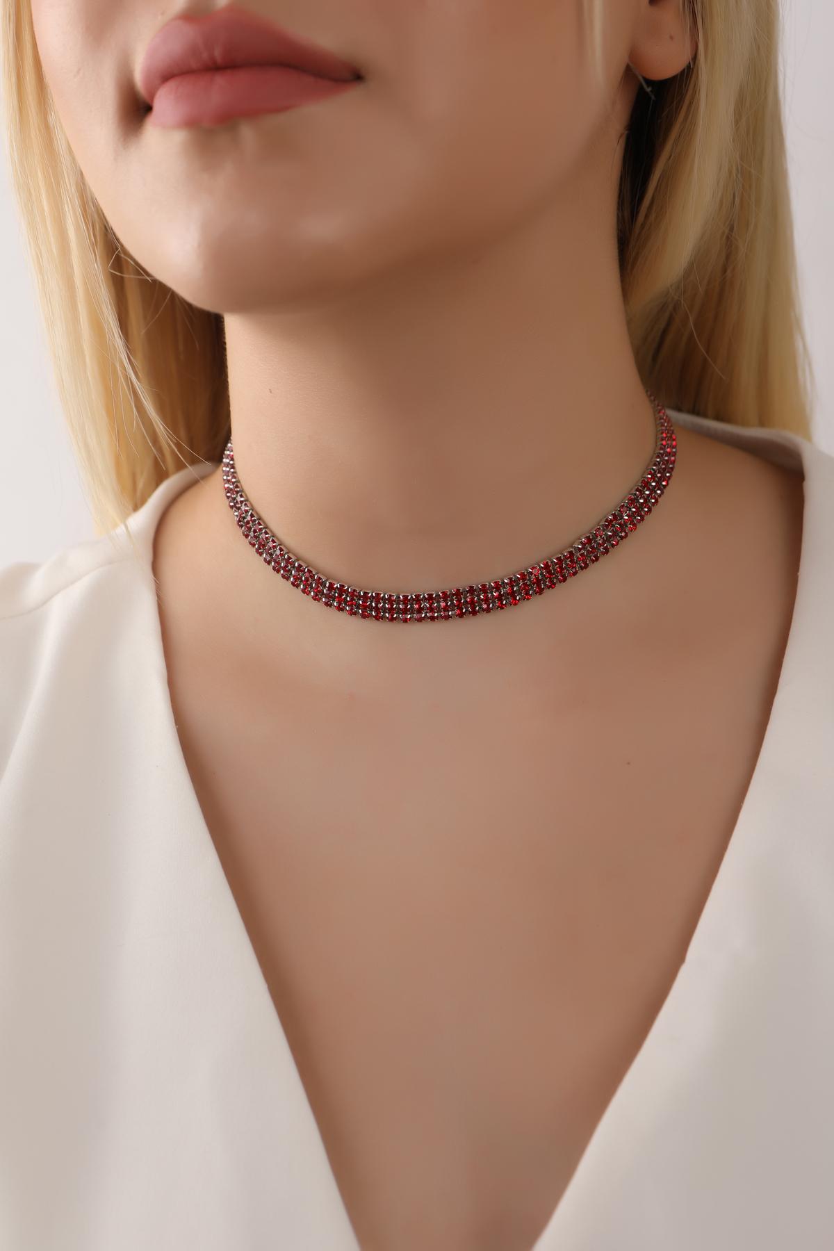 Kırmızı%20Renk%20Su%20Yolu%203%20Sıralı%20Taşlı%20Choker%20Kolye%20Taşlı%20Kolye%20Trend%20Choker%20Kolye%20Gerdanlık