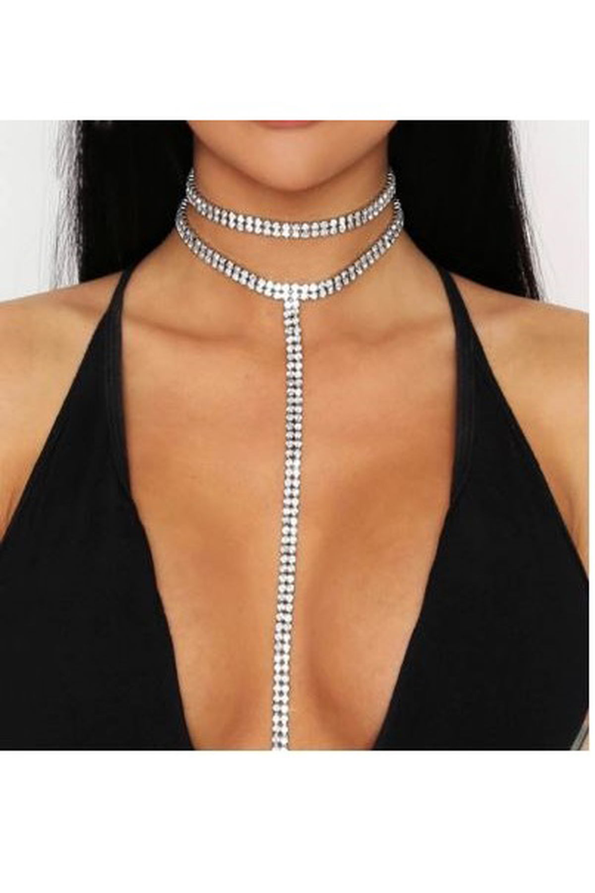 Gümüş%20Kaplama%20Su%20Yolu%20İkili%20Kolye%20Taşlı%20Uzun%20Kolye%20İkili%20Choker%20Kolye