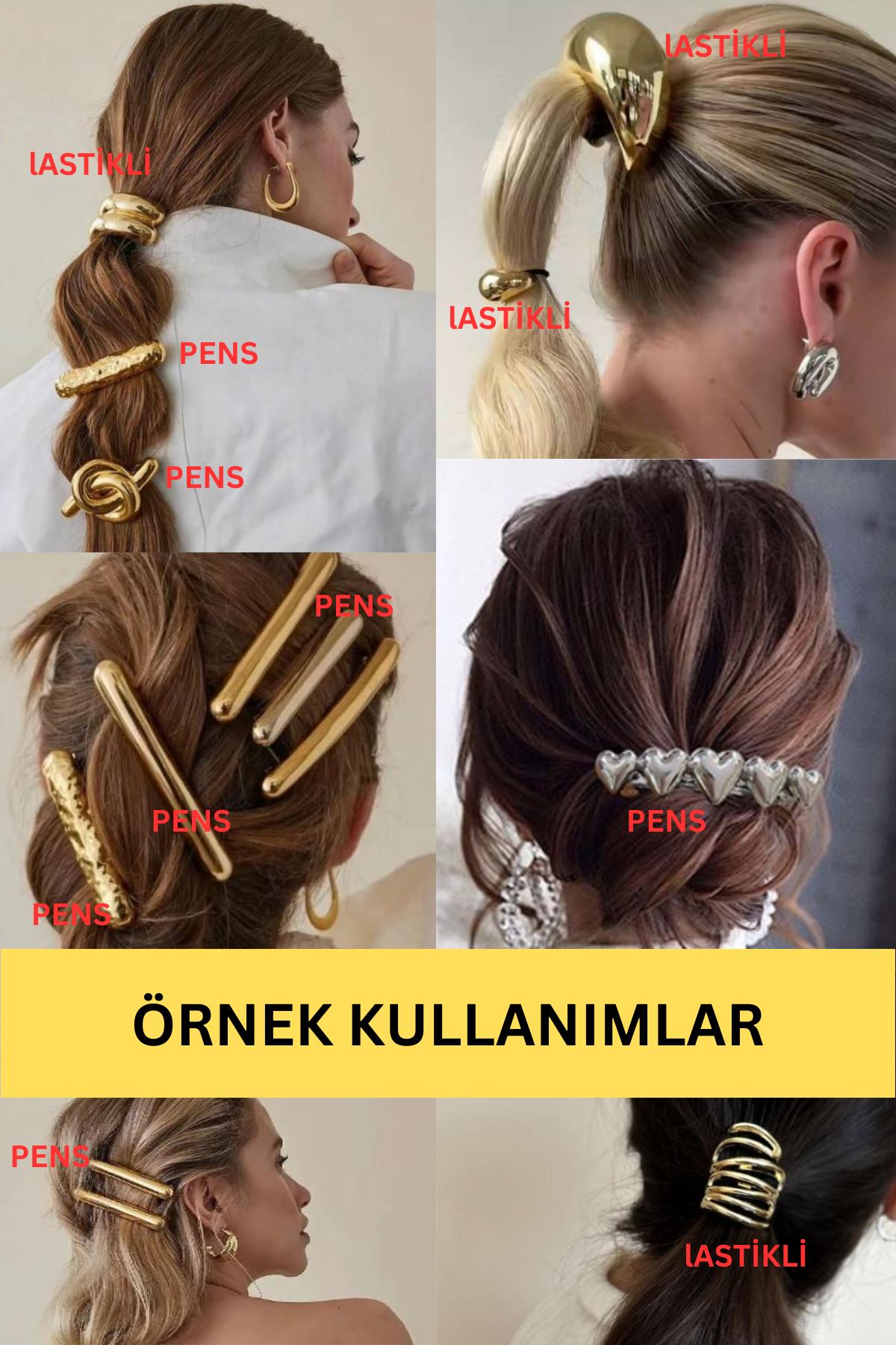 Çelik%20Toka%20Kelebek%20Detaylı%20Metal%20lastikli%20Saç%20Tokası